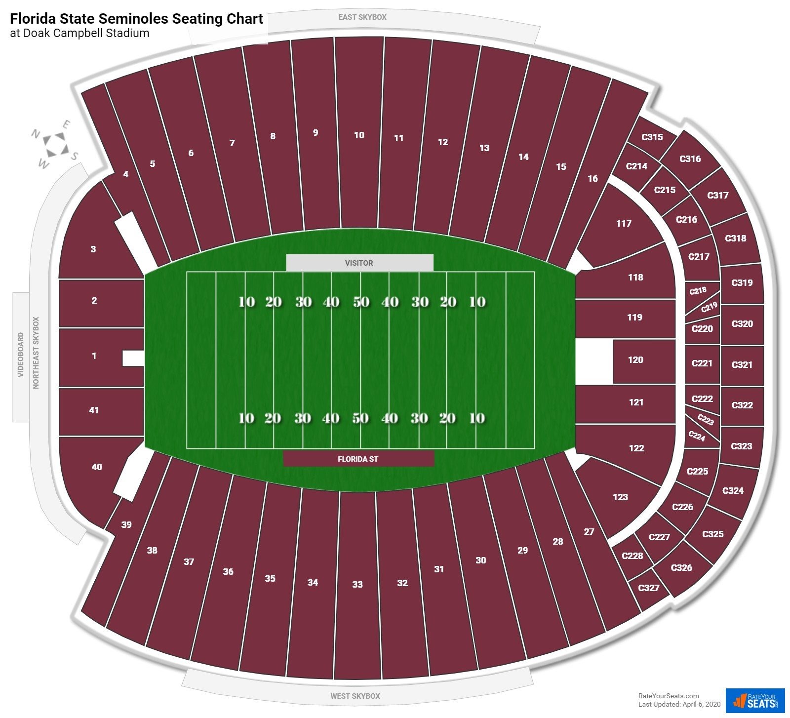 florida state seminoles stadium seating chart