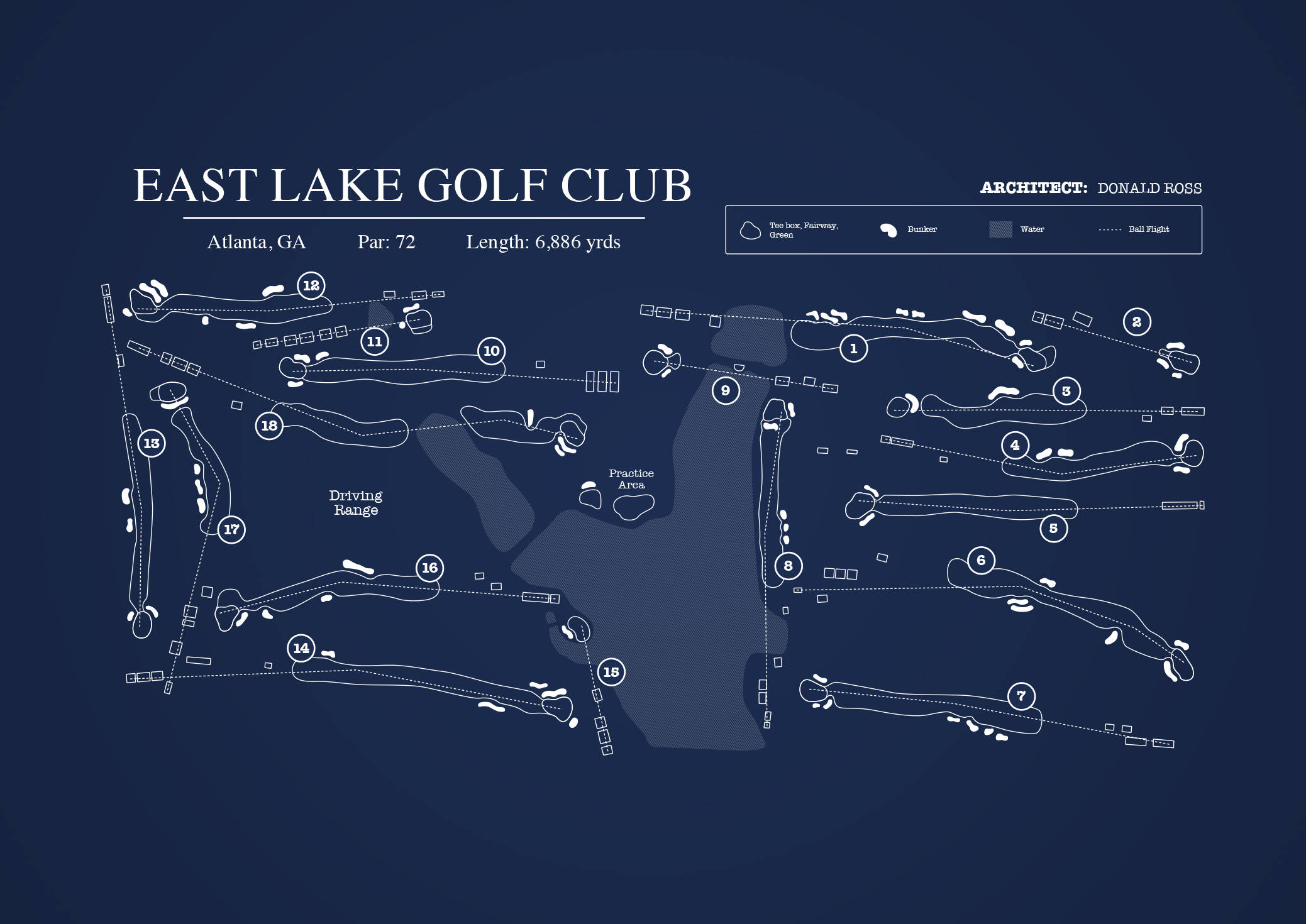 Explore East Lake Golf Course Map: Full Layout and Aerial Views