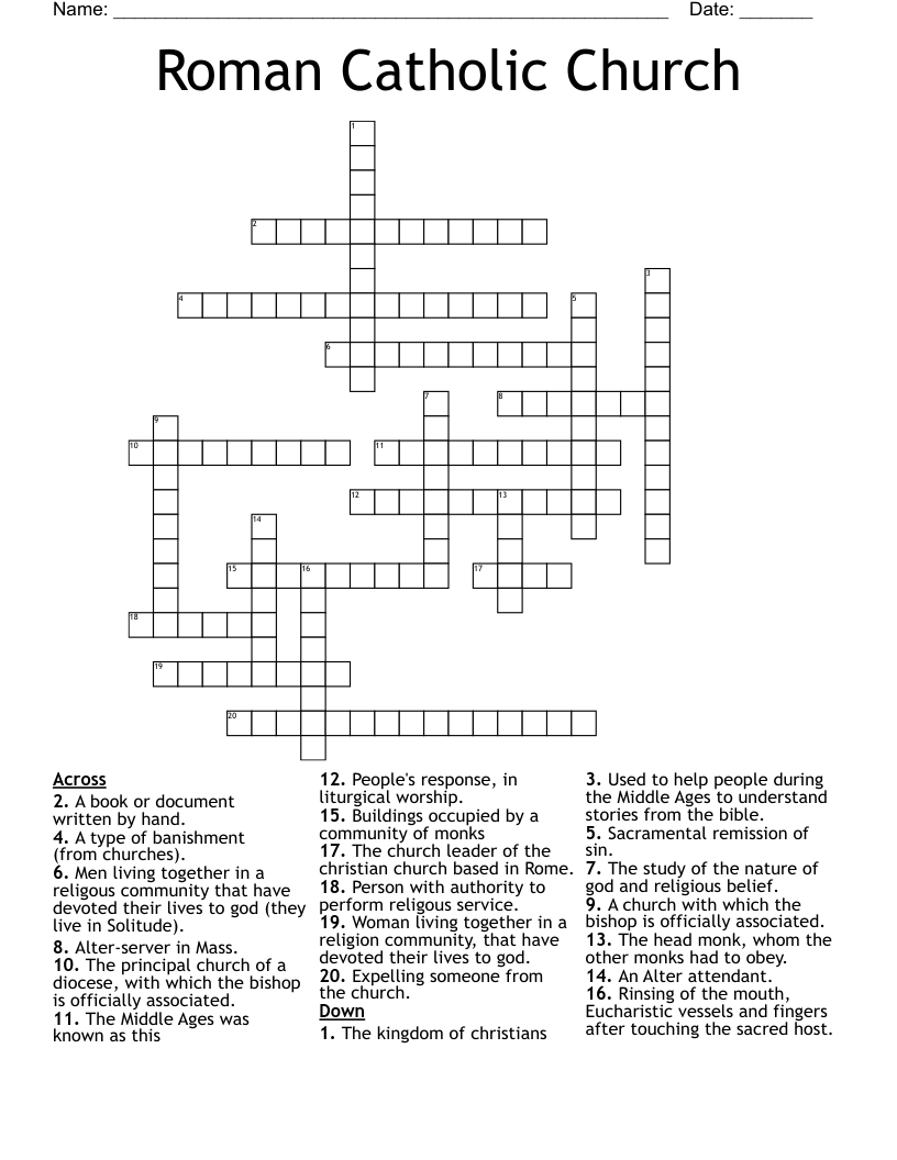 The Head of the Roman Catholic Church Crossword: A Quick Guide to Finding the Right Clue!